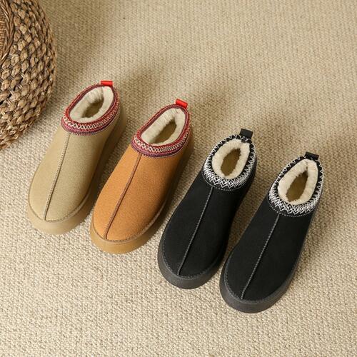 Fluffy Slippers Platform Tazz Faux Fur Slip-on Vegan Suede Mule Winter