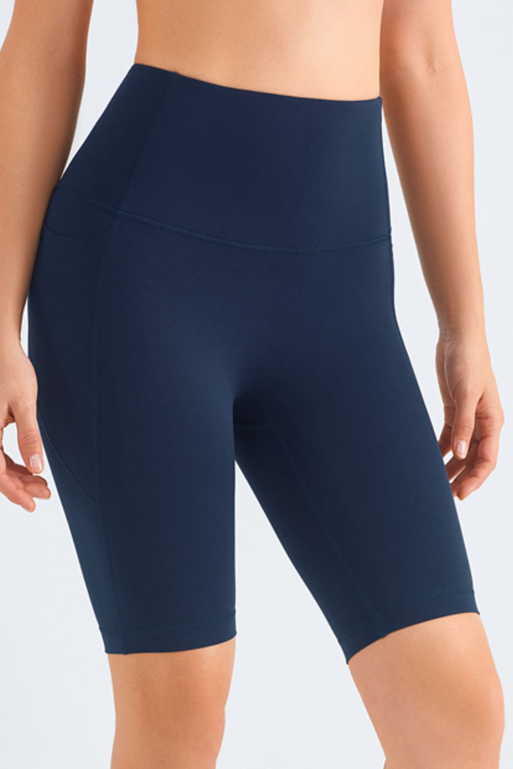 Feels Like Skin High-Rise Side Pocket Wide Waistband Biker Shorts