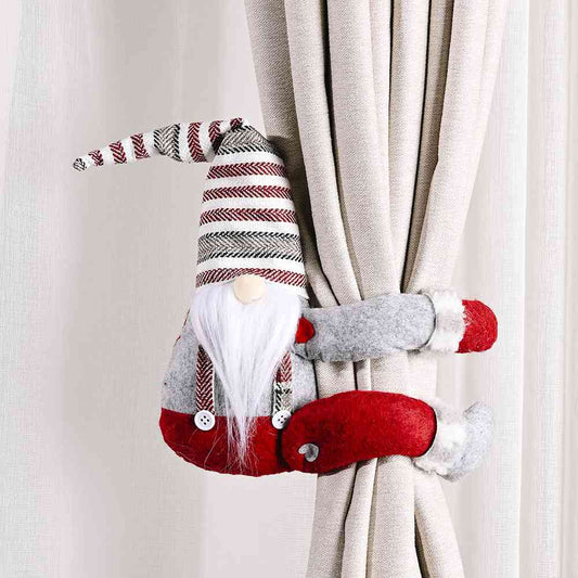 Curtain Tieback Gnome Ornament Holiday Holdback Christmas Home Decor Drape Tie