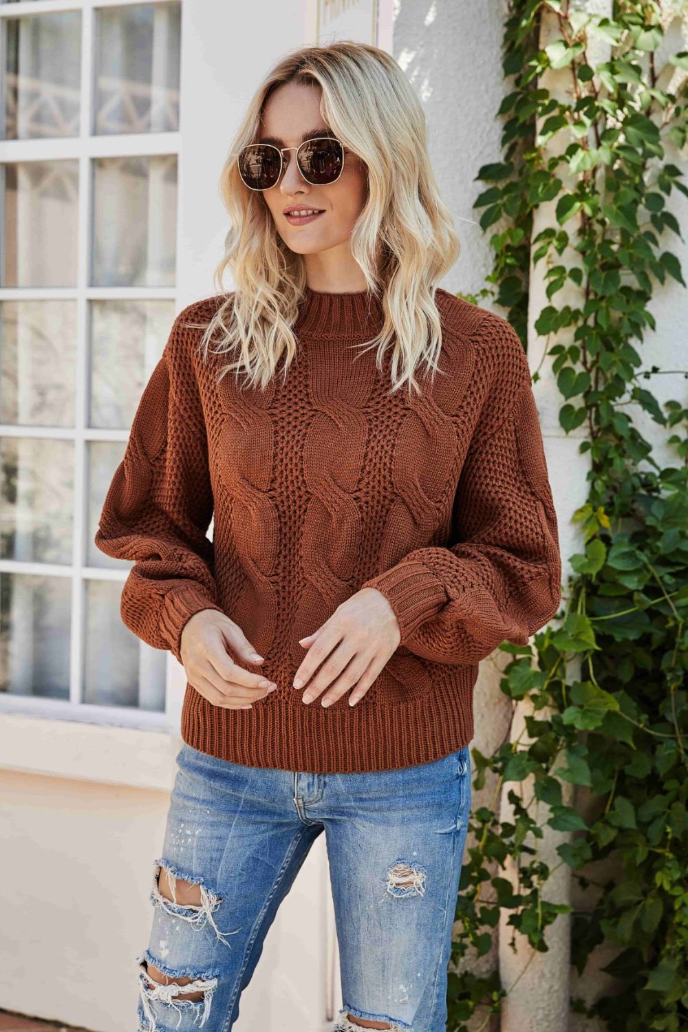 Bold Color Mixed Knit Chunky Sweater (Plus Size Available)