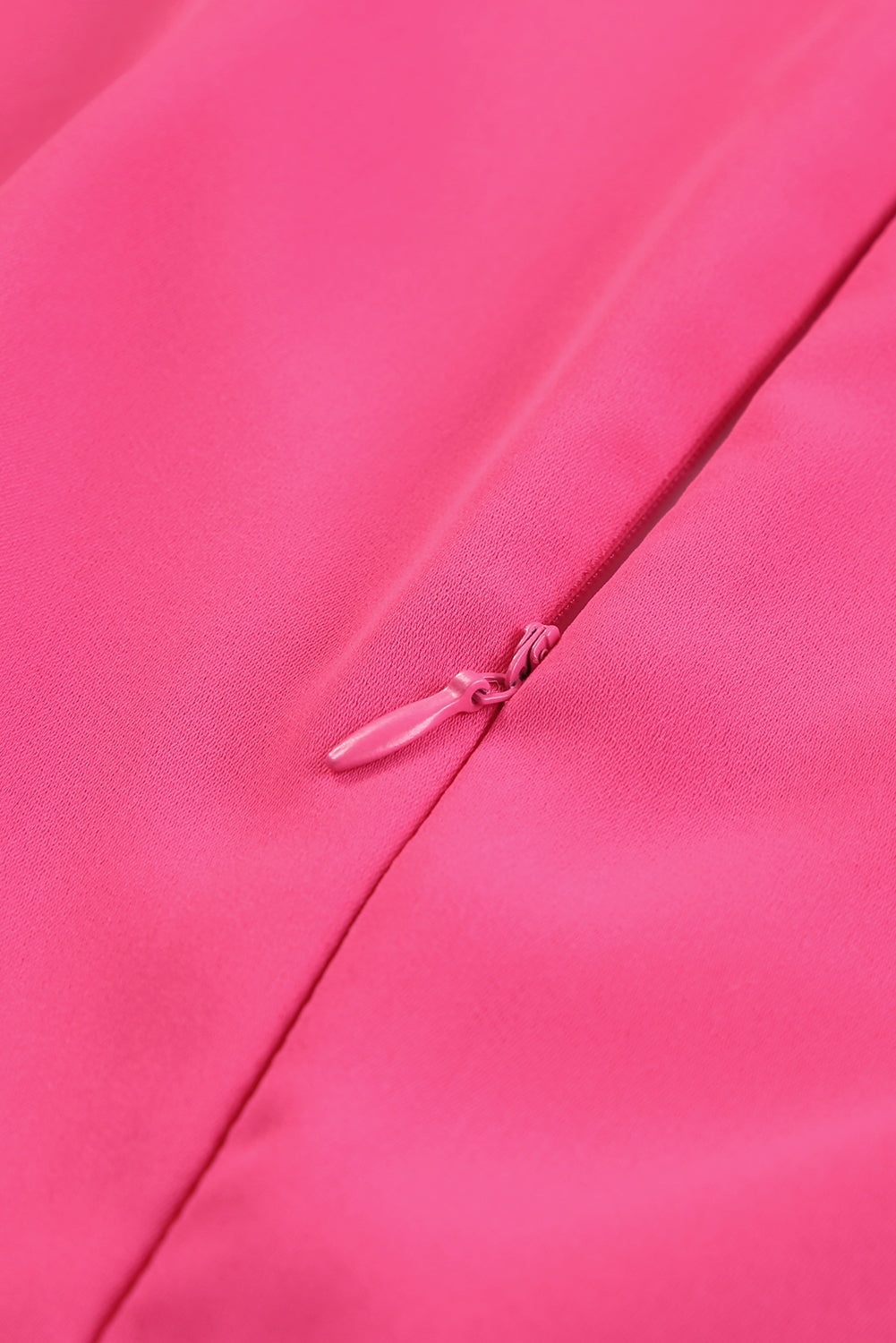 Cutout Side Plunge V-neck Long Sleeve Pant One-piece Neon Hot Pink Jumpsuit
