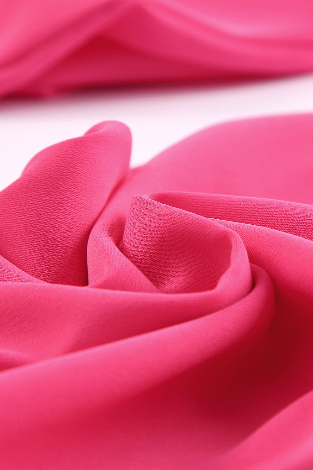 Cutout Side Plunge V-neck Long Sleeve Pant One-piece Neon Hot Pink Jumpsuit