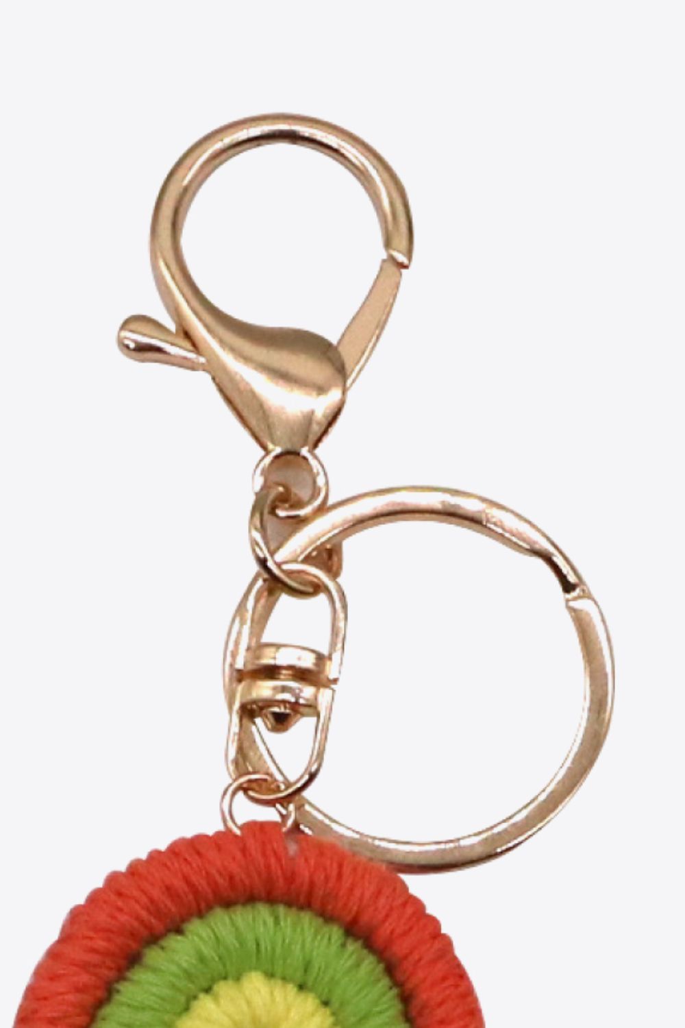 Colorful Boho RAINBOW Handmade Woven Tassel Keychain Ring with Clasp