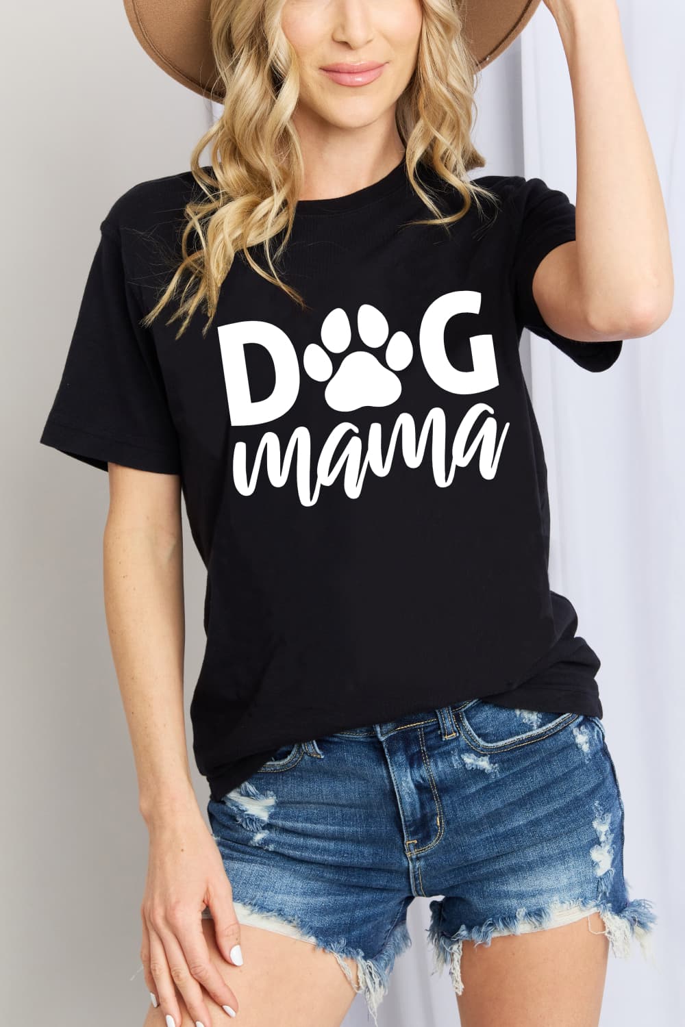 DOG MAMA 100% Cotton Graphic Short-sleeve Tee Shirt (Plus Size Available)