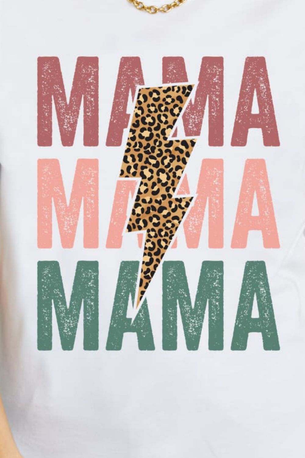 Leopard MAMA Colorful Graphic 100% Cotton Short-sleeve Tee Shirt