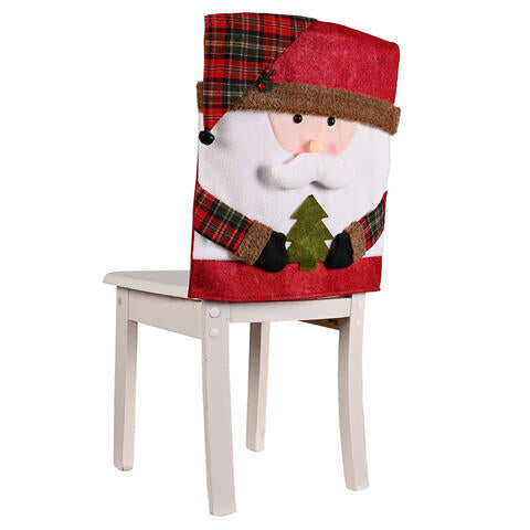 Santa Claus, Snowman, Reindeer Premium Christmas Festive 3D Chair Slip Cover Home Decor