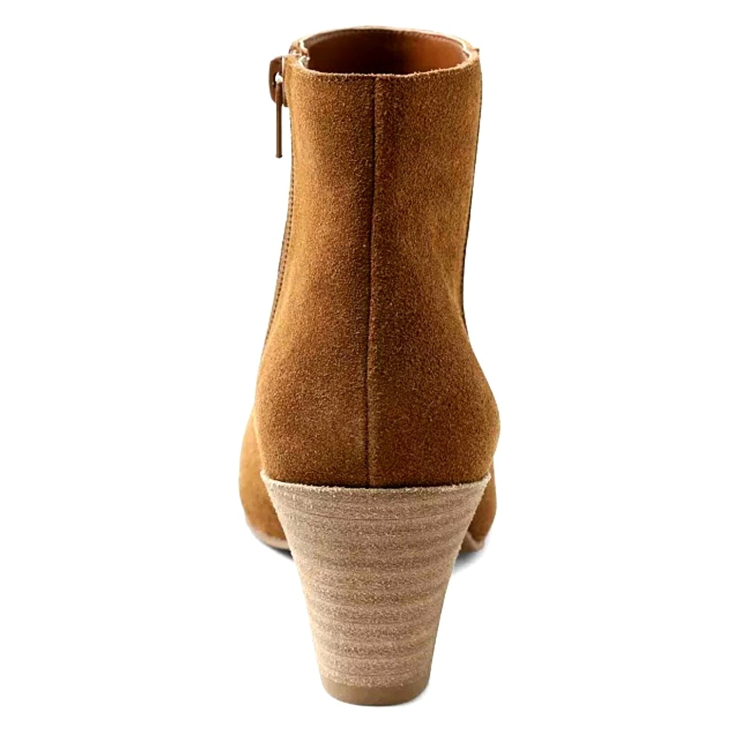Kensie Womens Brown Suede Boots Classic Ankle Bootie Pointed Toe Shoes Chunky Block Heel