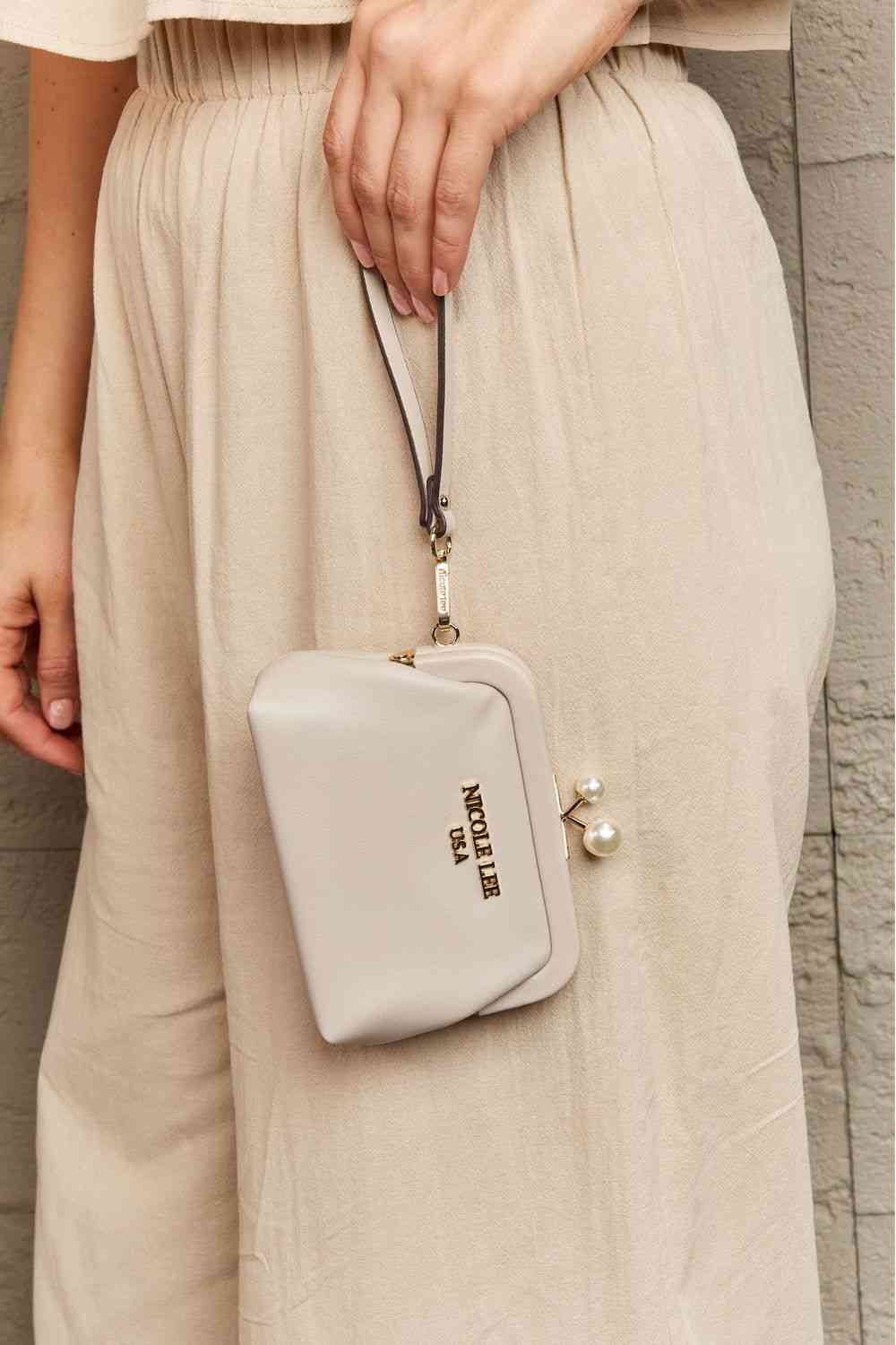 Elise Pearl Kisslock Wristlet Wallet Coin Purse Nicole Lee USA
