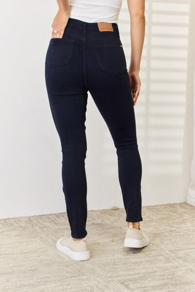 Tummy Control High-Rise Waist Navy Denim Skinny Jean Pants Judy Blue