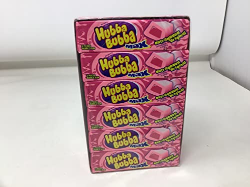 HUBBA BUBBA MAX Bubble Gum, 18- 5 piece packages (90 pieces total) - Outrageous Original, Strawberry Watermelon, Sour Blue Raspberry