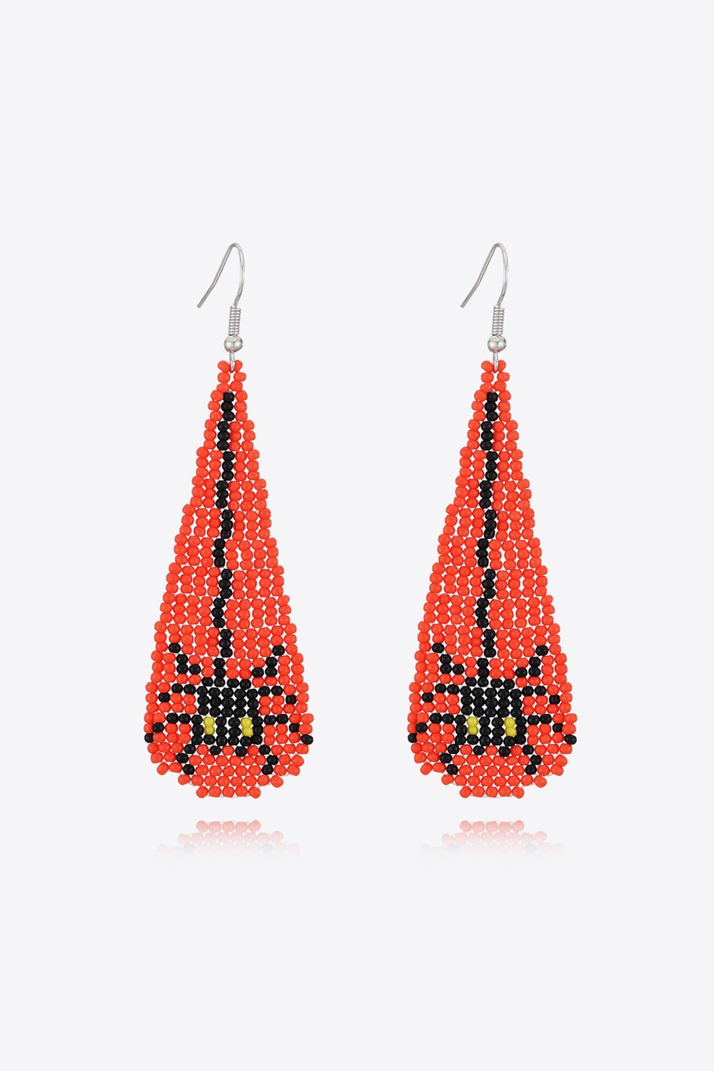 Spooky Fun Beaded Long Dangle Earrings Halloween Jewelry Pumpkin Ghost Spider Witch Skeleton