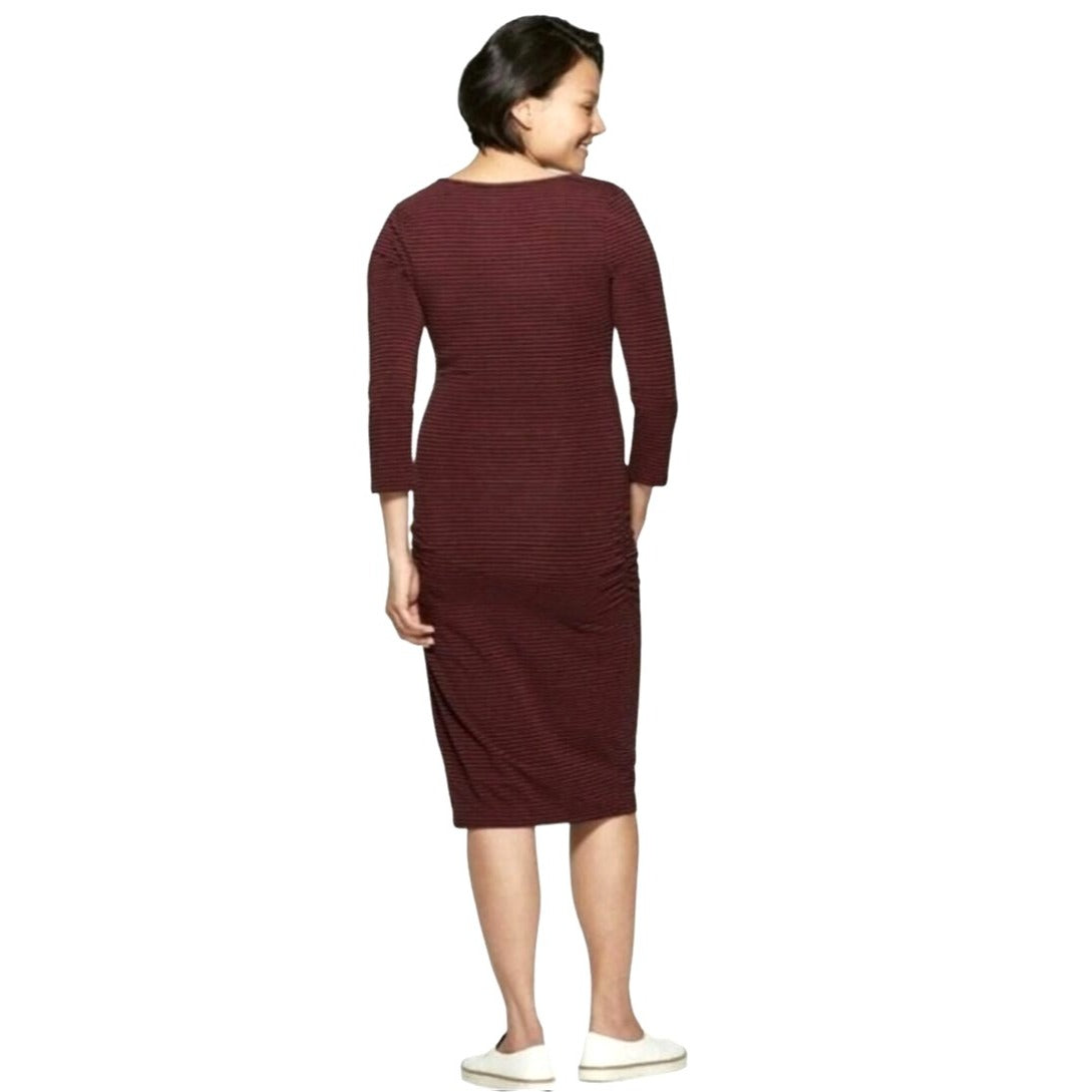 ISABEL MATERNITY Dress 3/4 Sleeve Stretch Shirred side T-Shirt Dress
