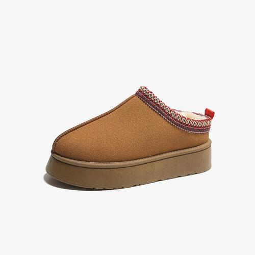 Fluffy Slippers Platform Tazz Faux Fur Slip-on Vegan Suede Mule Winter