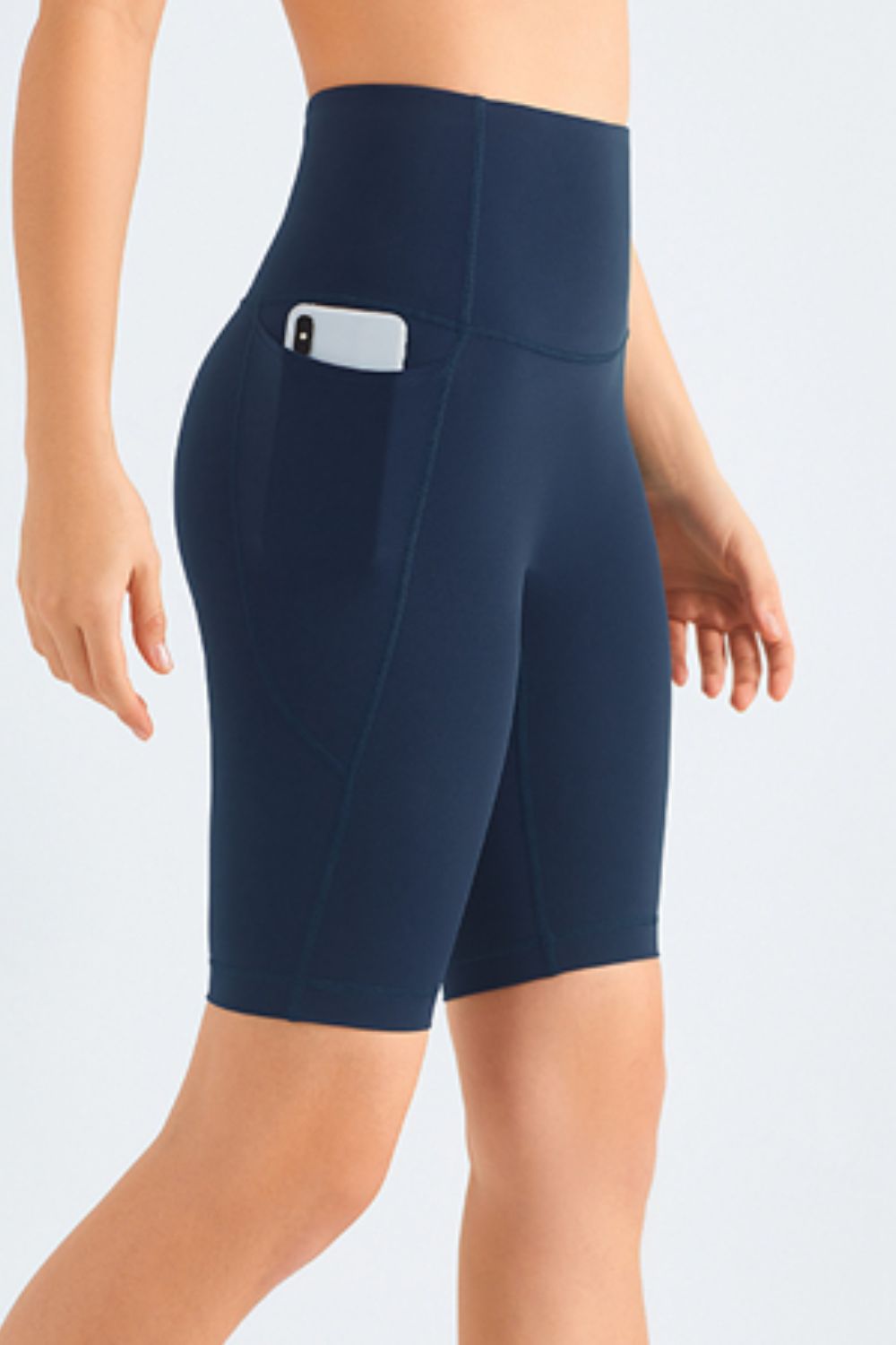 Feels Like Skin High-Rise Side Pocket Wide Waistband Biker Shorts