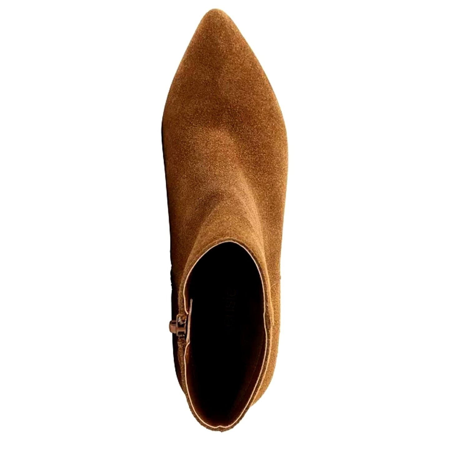 Kensie Womens Brown Suede Boots Classic Ankle Bootie Pointed Toe Shoes Chunky Block Heel