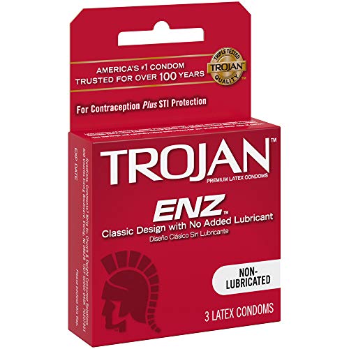 Trojan ENZ Non-Lubricated Latex Condoms  - 3 Count Pack