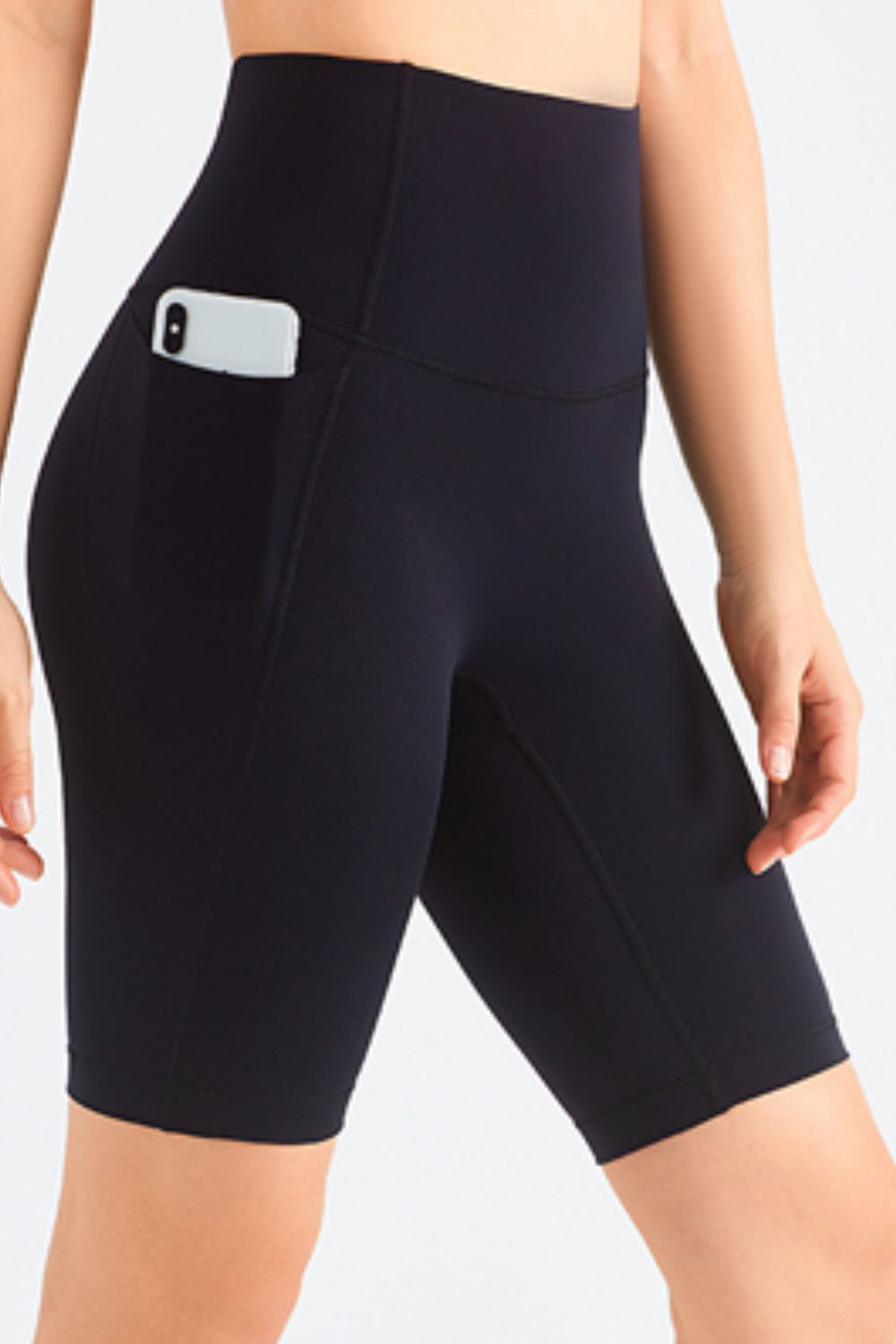 Feels Like Skin High-Rise Side Pocket Wide Waistband Biker Shorts