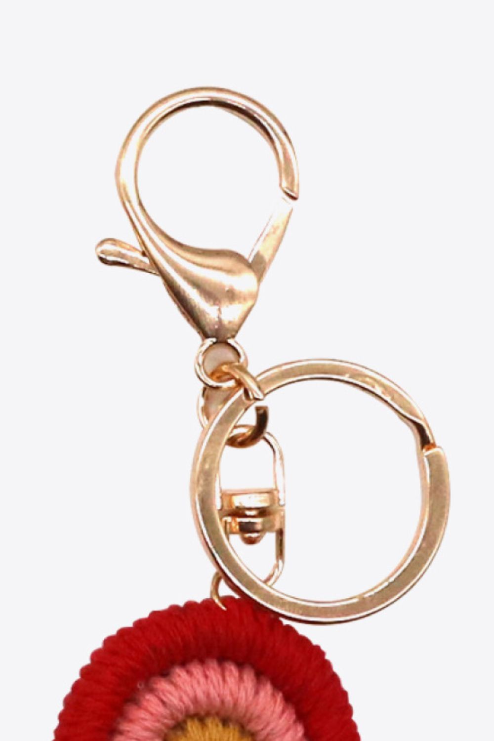 Colorful Boho RAINBOW Handmade Woven Tassel Keychain Ring with Clasp