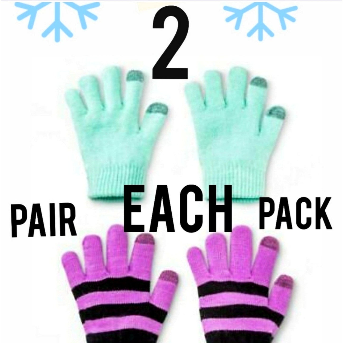 CAT & JACK 2-pack Girls winter Kids Gloves Tech-Touch