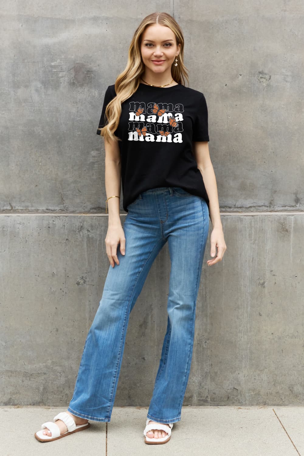 Butterfly MAMA Graphic 100% Cotton Short-sleeve T-Shirt