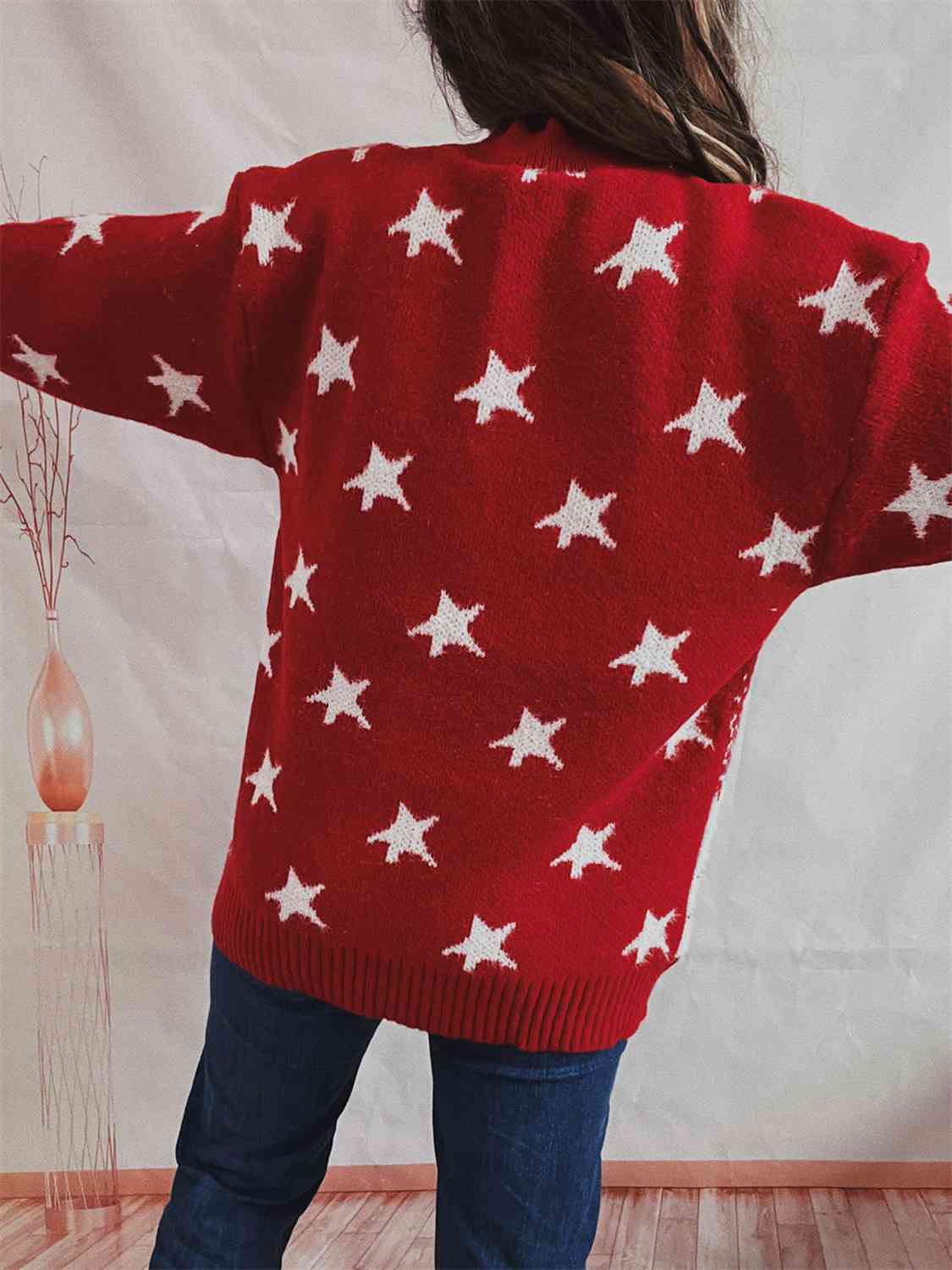 Bold Knit Christmas Santa Reindeer Round Neck Classy Holiday Winter Sweater