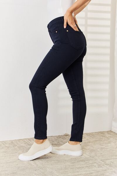 Tummy Control High-Rise Waist Navy Denim Skinny Jean Pants Judy Blue