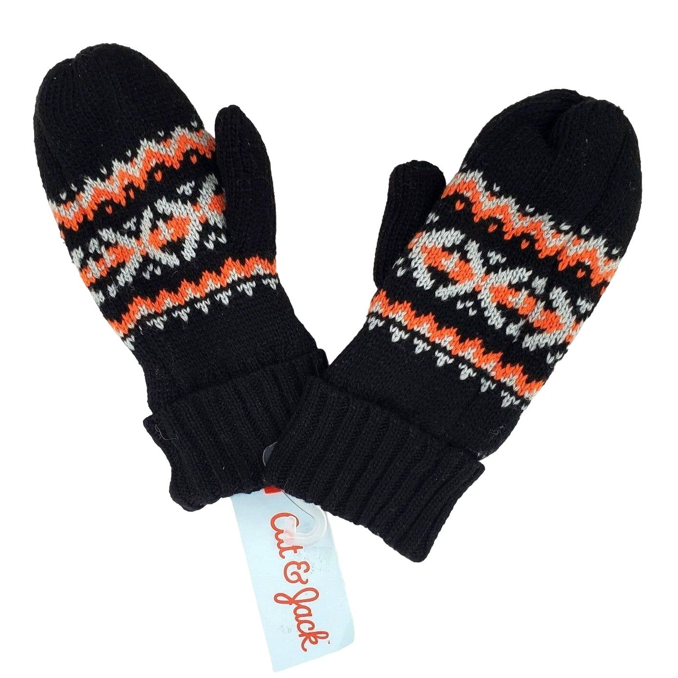 CAT & JACK Girls knit Mittens Double-layer Winter gloves Fair Isle