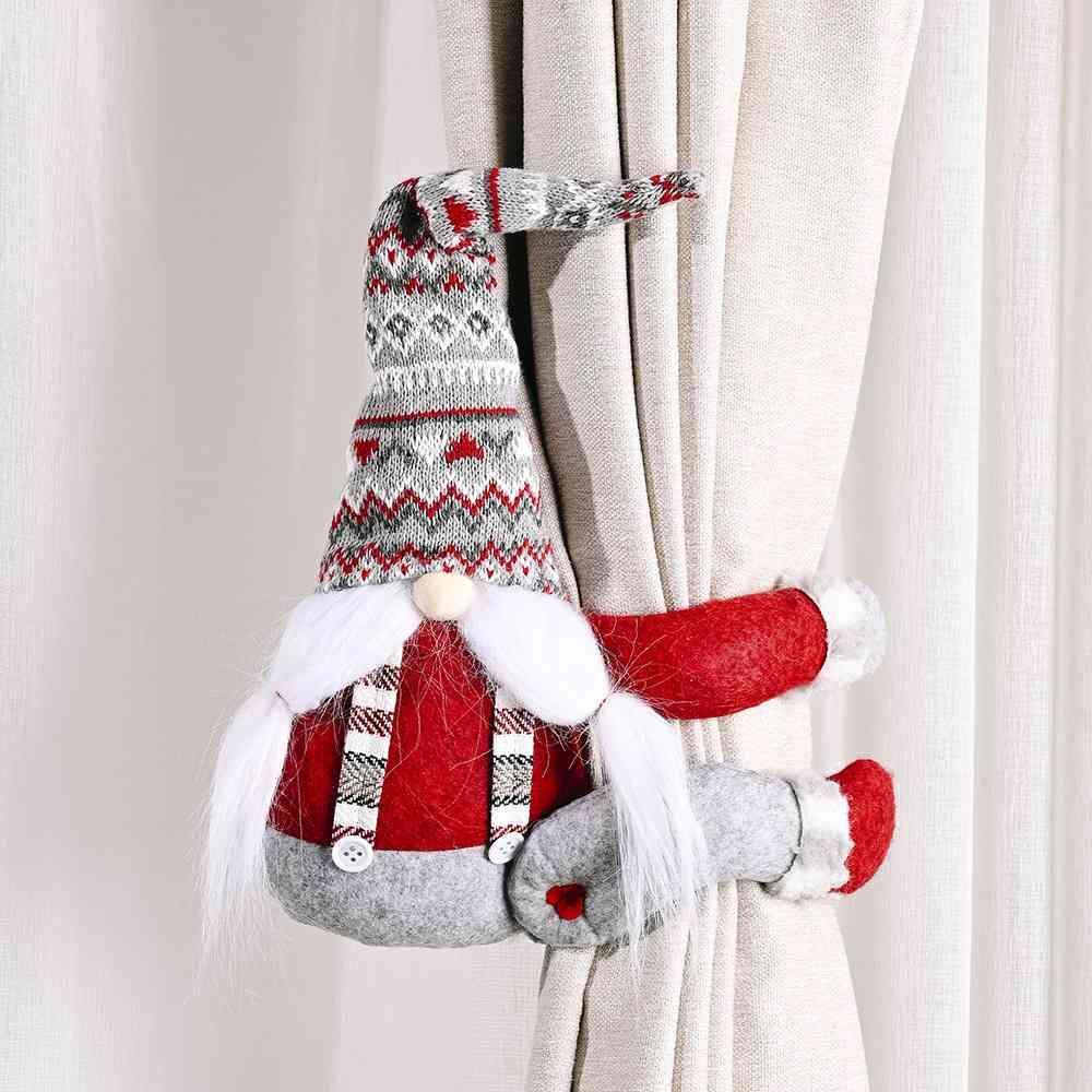Curtain Tieback Gnome Ornament Holiday Holdback Christmas Home Decor Drape Tie