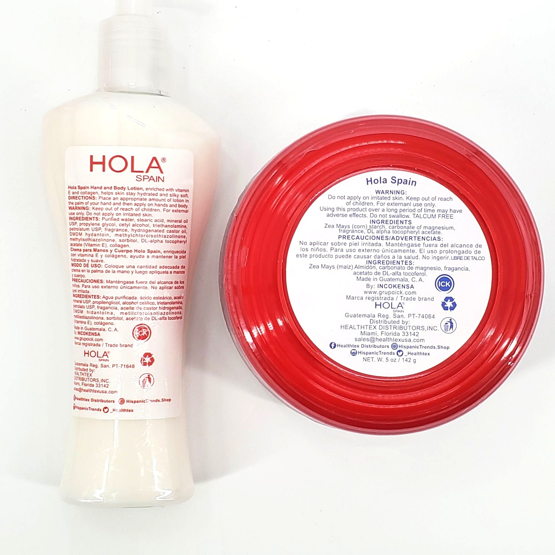 Hola Spain Skincare Set: 5 oz Perfumated Cornstarch Dusting Powder & 7