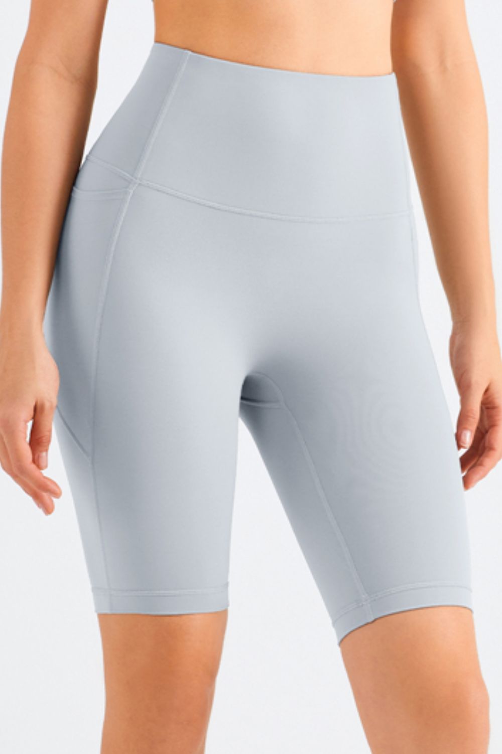 Feels Like Skin High-Rise Side Pocket Wide Waistband Biker Shorts