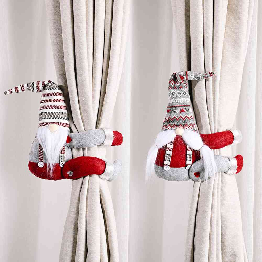 Curtain Tieback Gnome Ornament Holiday Holdback Christmas Home Decor Drape Tie