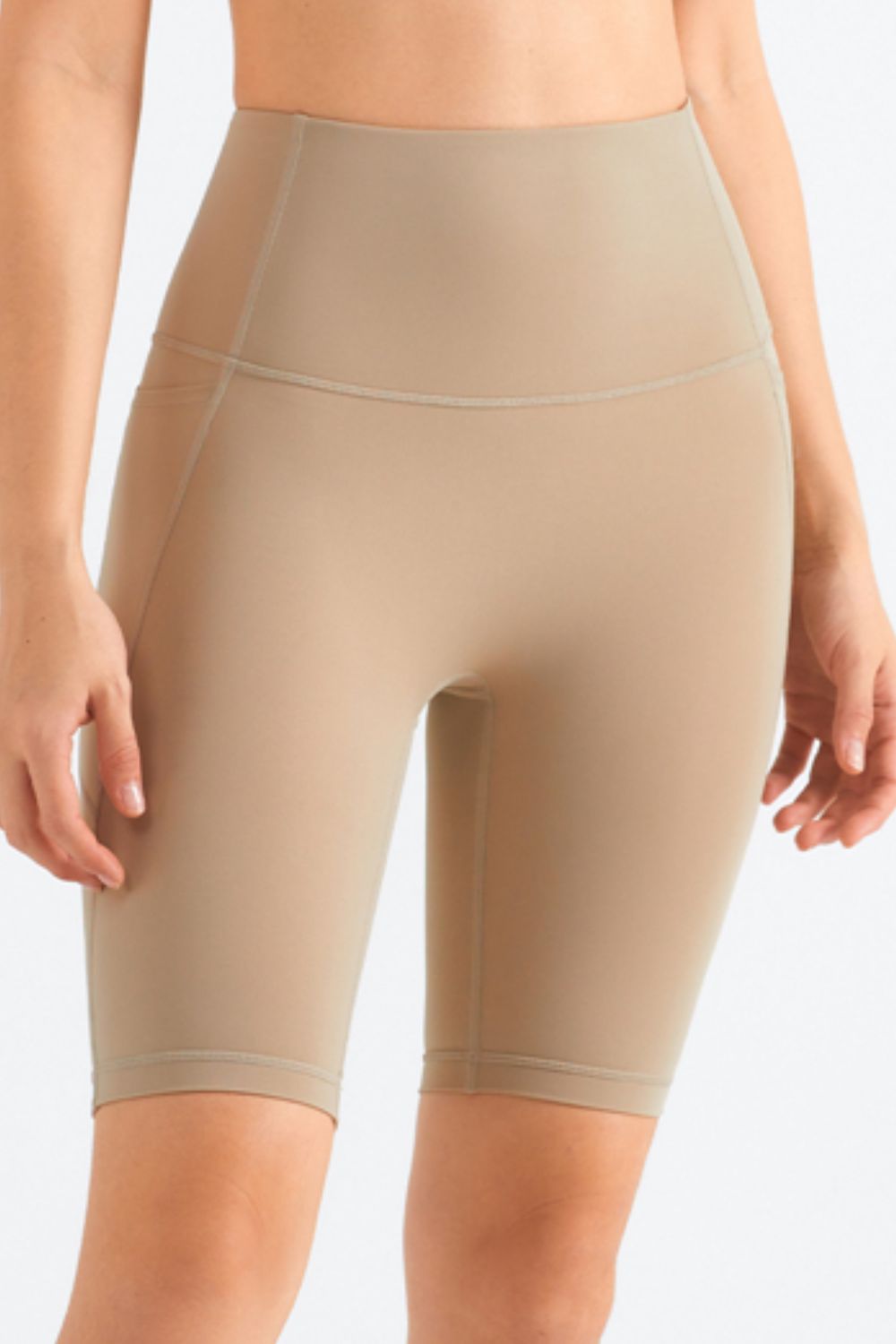 Feels Like Skin High-Rise Side Pocket Wide Waistband Biker Shorts