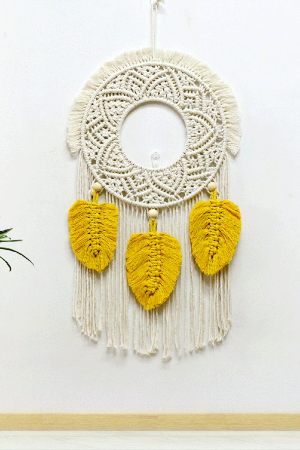 FEATHER Fringe Macrame Wall Hanging Hand-made Bohemian Home Decor Tapestry
(2 colors available)