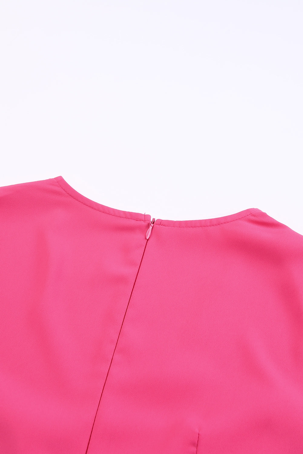 Cutout Side Plunge V-neck Long Sleeve Pant One-piece Neon Hot Pink Jumpsuit