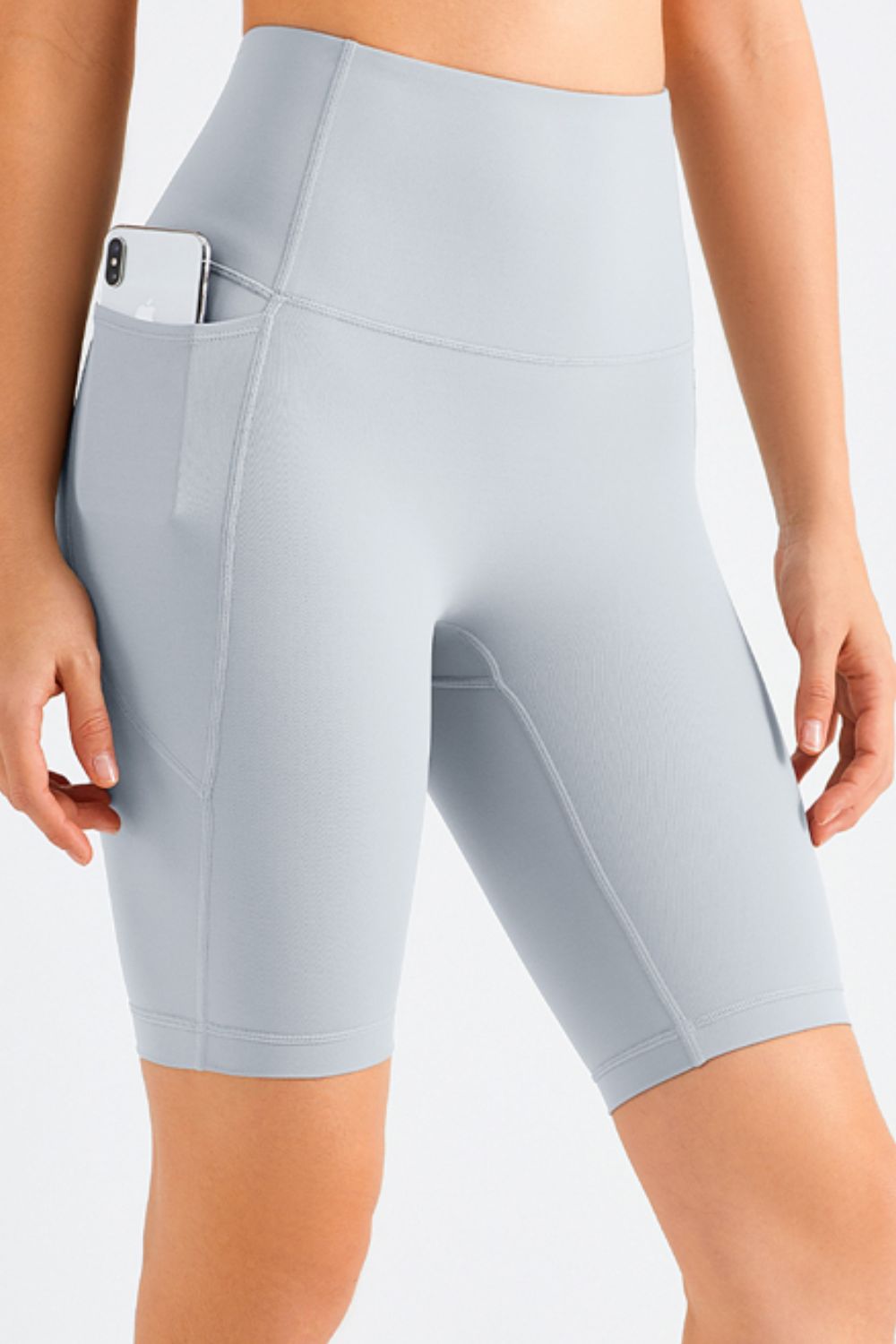 Feels Like Skin High-Rise Side Pocket Wide Waistband Biker Shorts