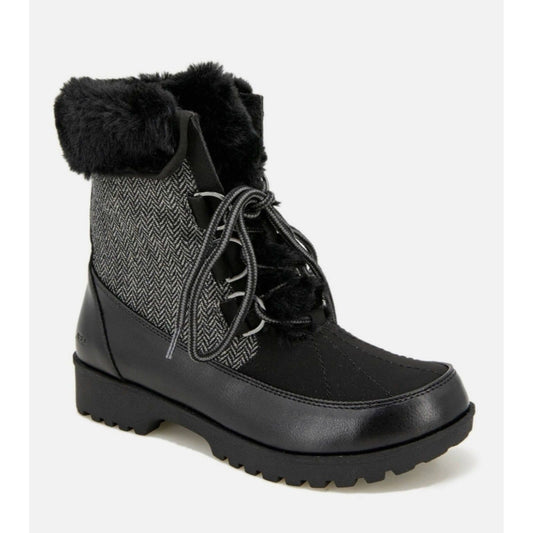 JBU Boots Woman's Faux Fur Herringbone Weather Ready Southgate Chunky Lug Shoes