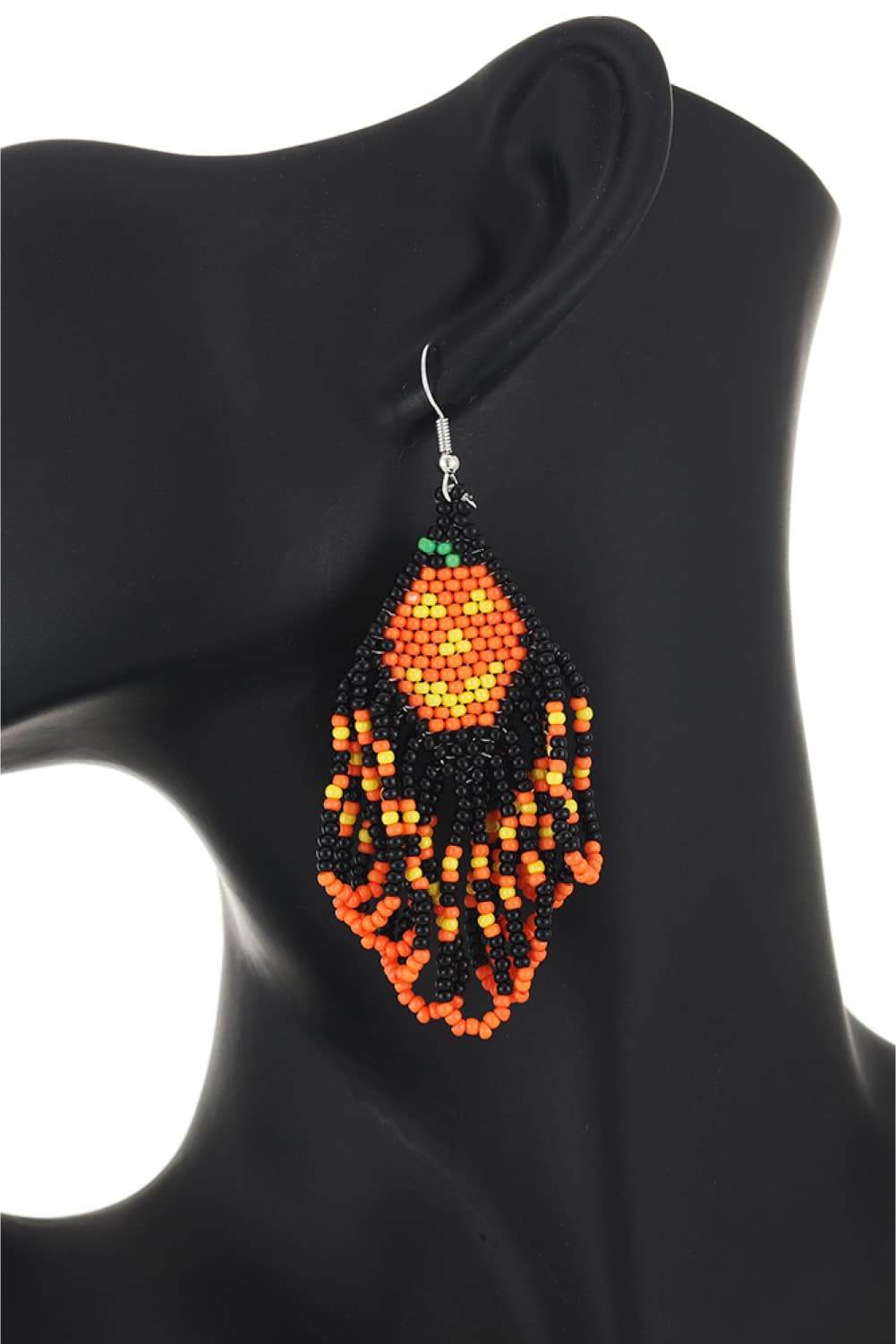 Spooky Fun Beaded Long Dangle Earrings Halloween Jewelry Pumpkin Ghost Spider Witch Skeleton