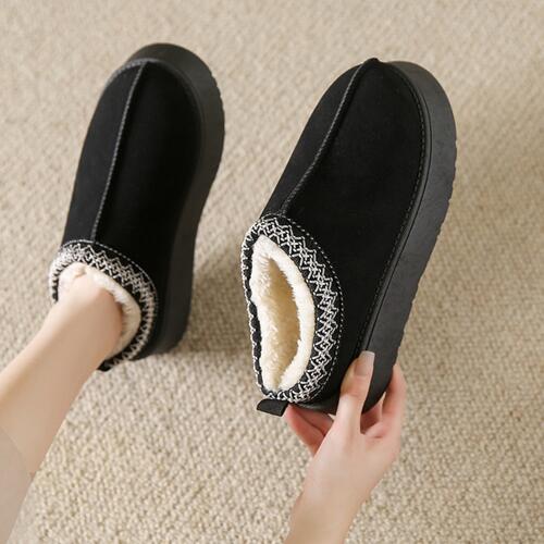 Fluffy Slippers Platform Tazz Faux Fur Slip-on Vegan Suede Mule Winter