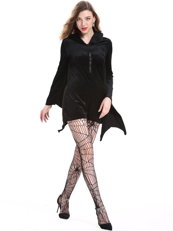 ONE-PIECE Shorts Romper BAT Lady Adult Sexy Women's Halloween Costume Cosplay