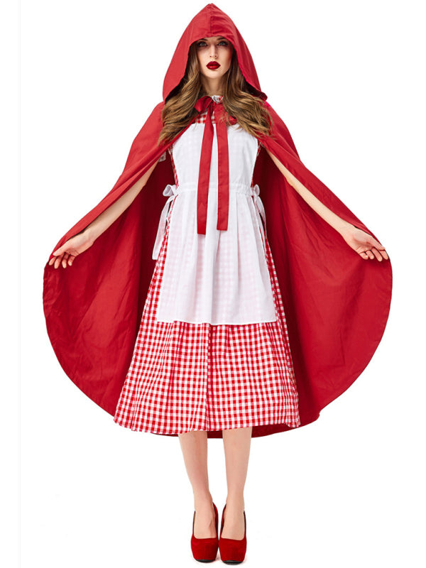 LITTLE RED RIDING HOOD Cosplay Modest Adult Halloween Costume 4-piece set