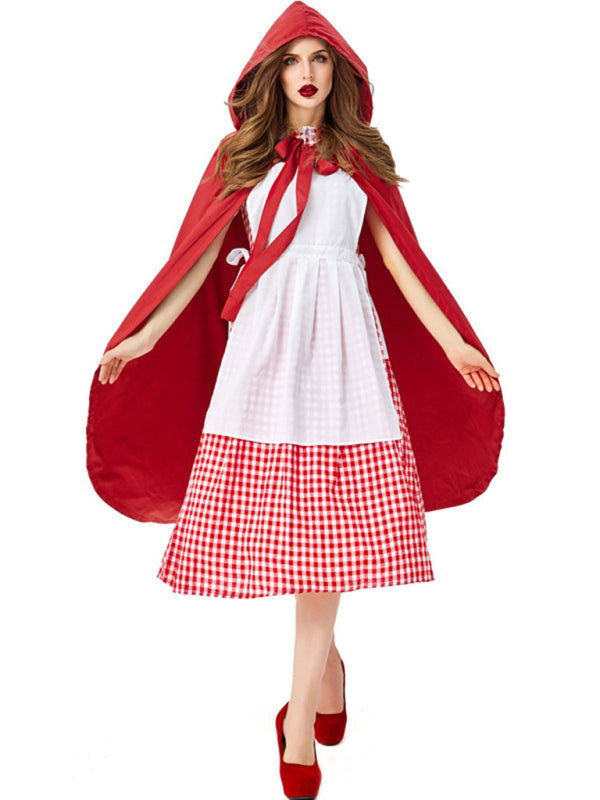 LITTLE RED RIDING HOOD Cosplay Modest Adult Halloween Costume 4-piece set