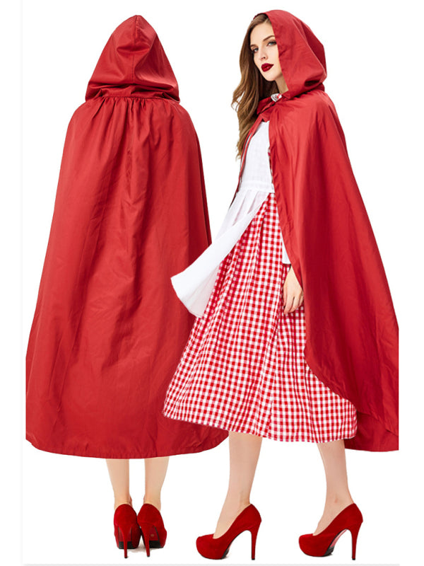 LITTLE RED RIDING HOOD Cosplay Modest Adult Halloween Costume 4-piece set