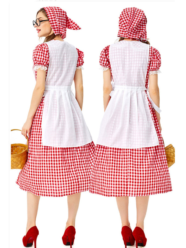LITTLE RED RIDING HOOD Cosplay Modest Adult Halloween Costume 4-piece set