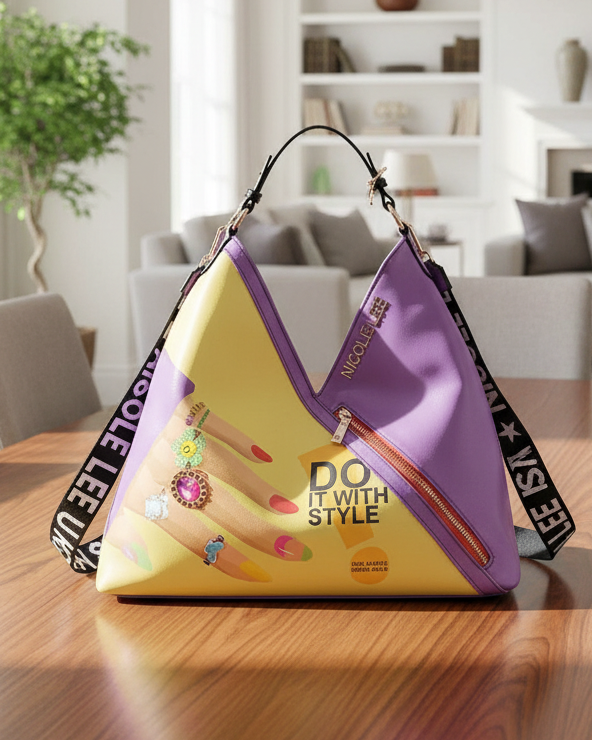 Nicole Lee 3D Nail Polish Purse Hobo Shoulder Bag Convertible Strap Crossbody