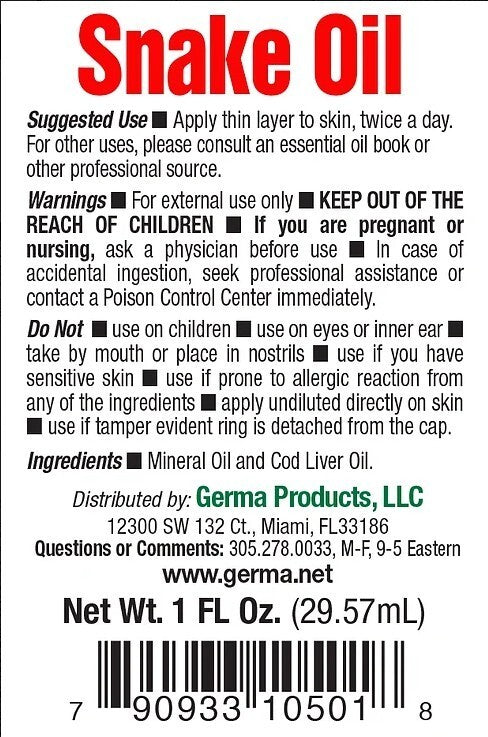 Germa Snake Oil Skin Moisturizer 1 Oz Aceite de Culebra
