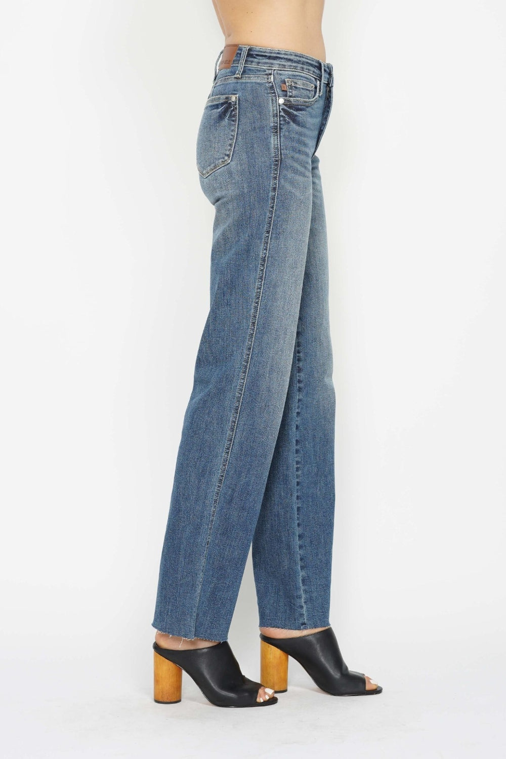 Judy Blue Tummy Control Jeans High-Rise Slim Fit Waist Straight Leg Denim Pants