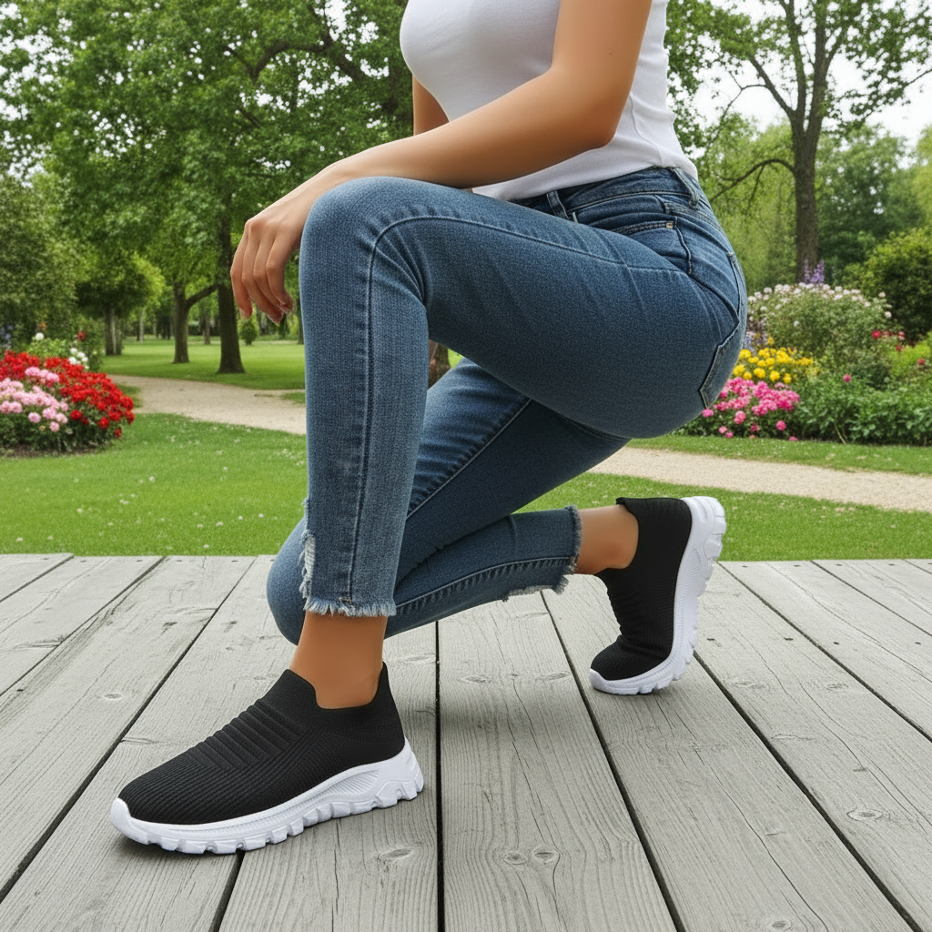 Mesh Knit Slip-on Sneakers Breathable Athleisure Sporty Shoes Casual Athletic