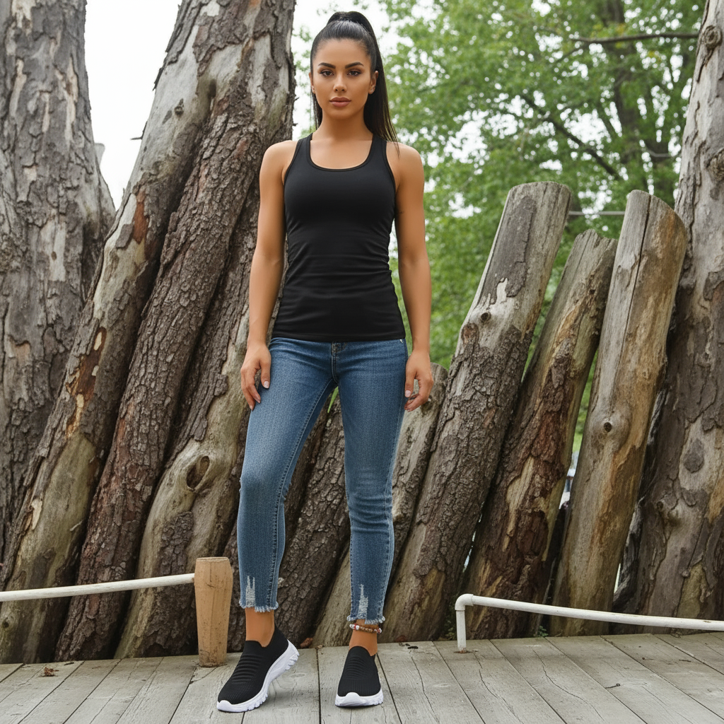 Mesh Knit Slip-on Sneakers Breathable Athleisure Sporty Shoes Casual Athletic