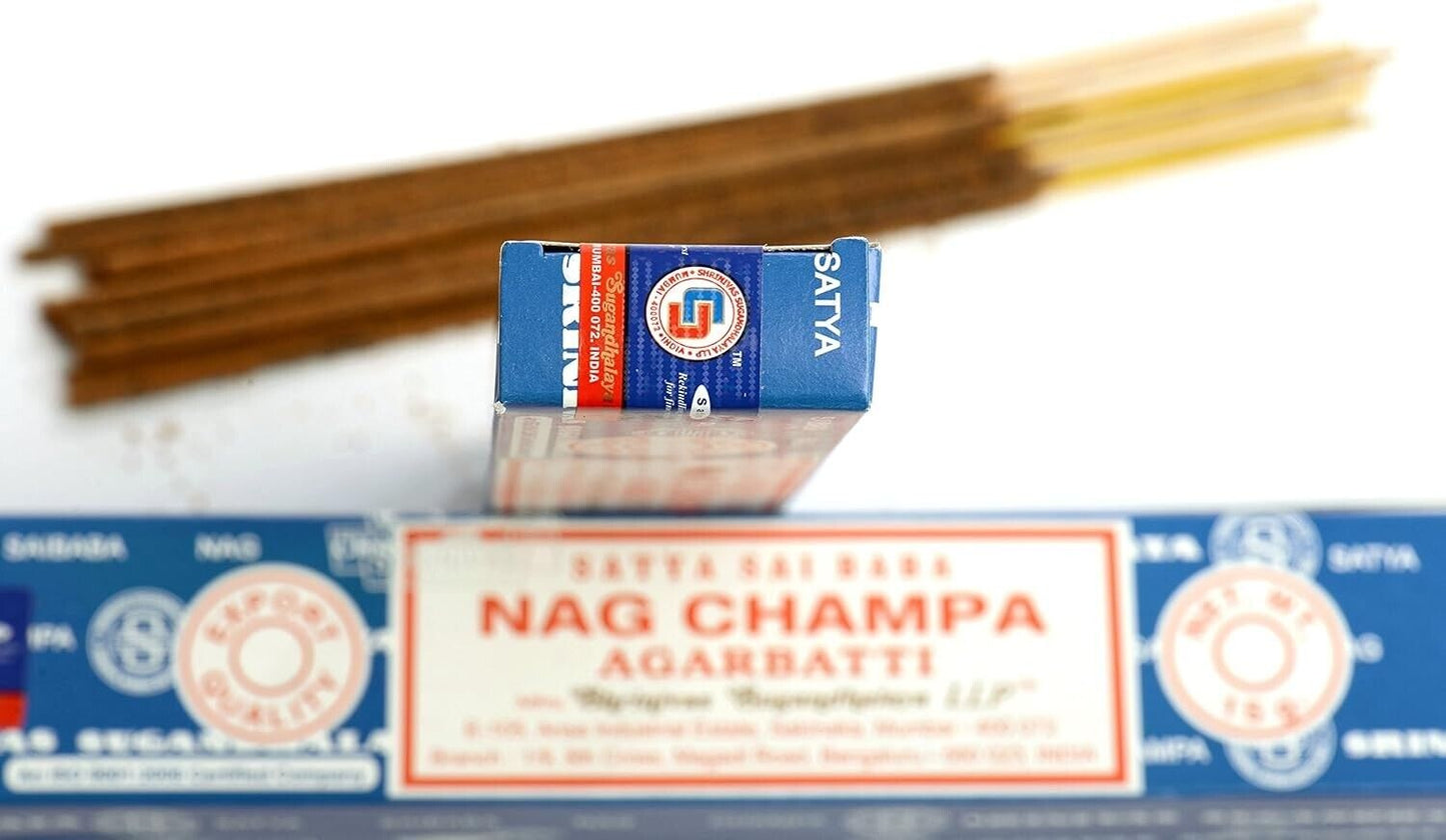 Satya Sai Baba Nag Champa Agarbatti Original Incense Stick 15g Box 12 Sticks/box