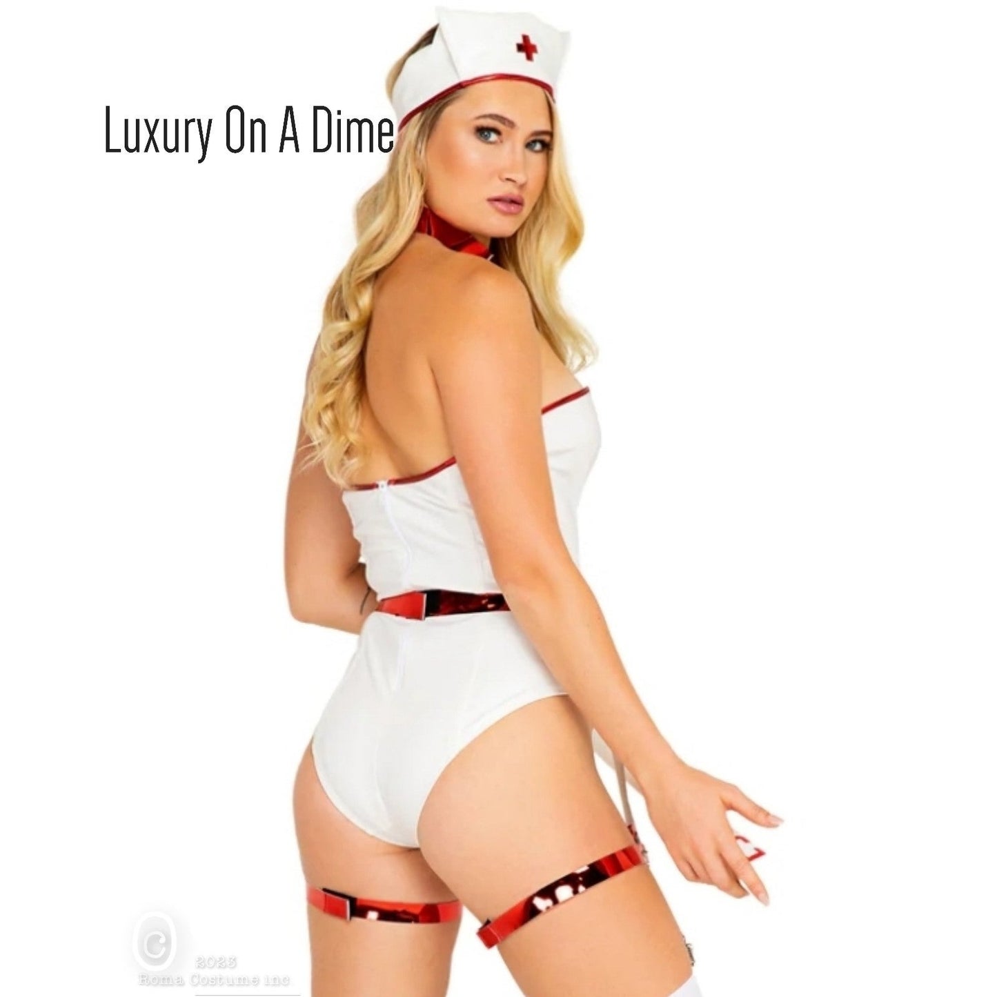 Naughty 4-piece Seductive Sexy Nurse Adult Women Costume Cosplay